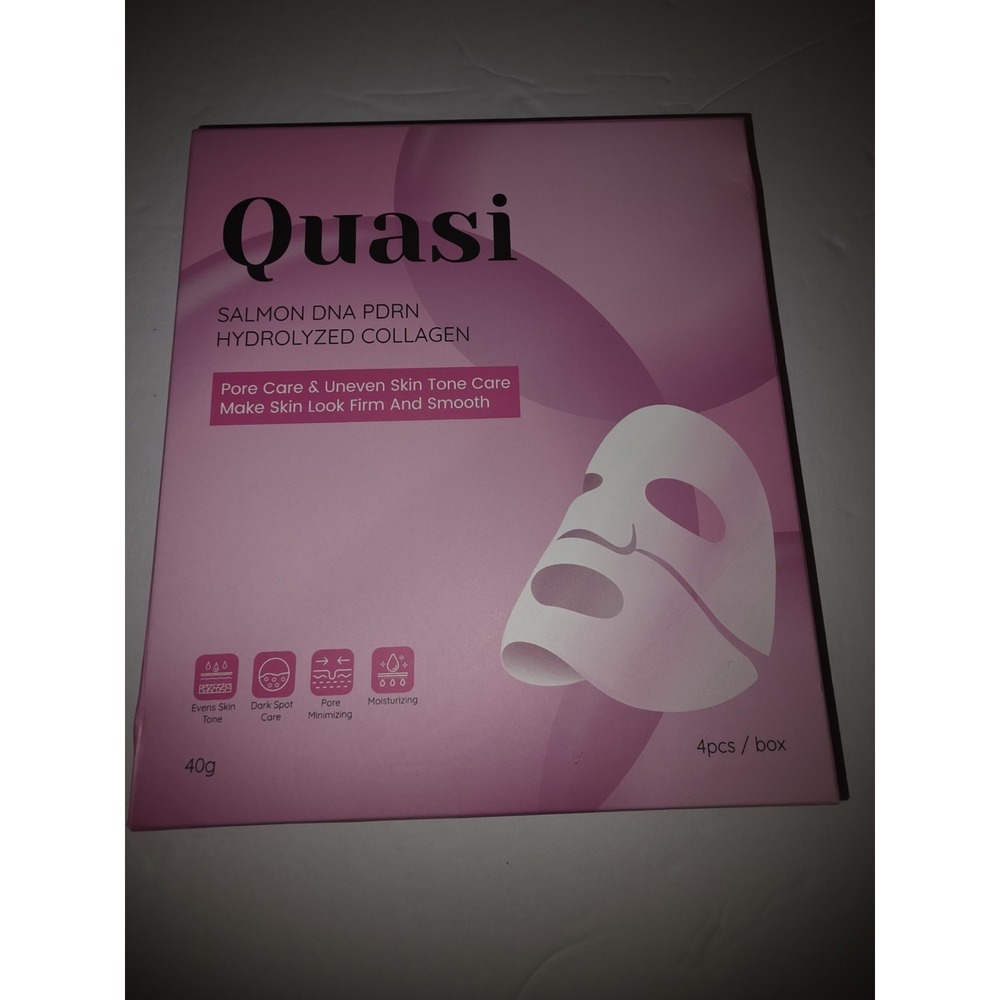 Quasi PDRN Pink Collagen Hydrogel Face Mask Salmon DNA 4pcs Box 40g